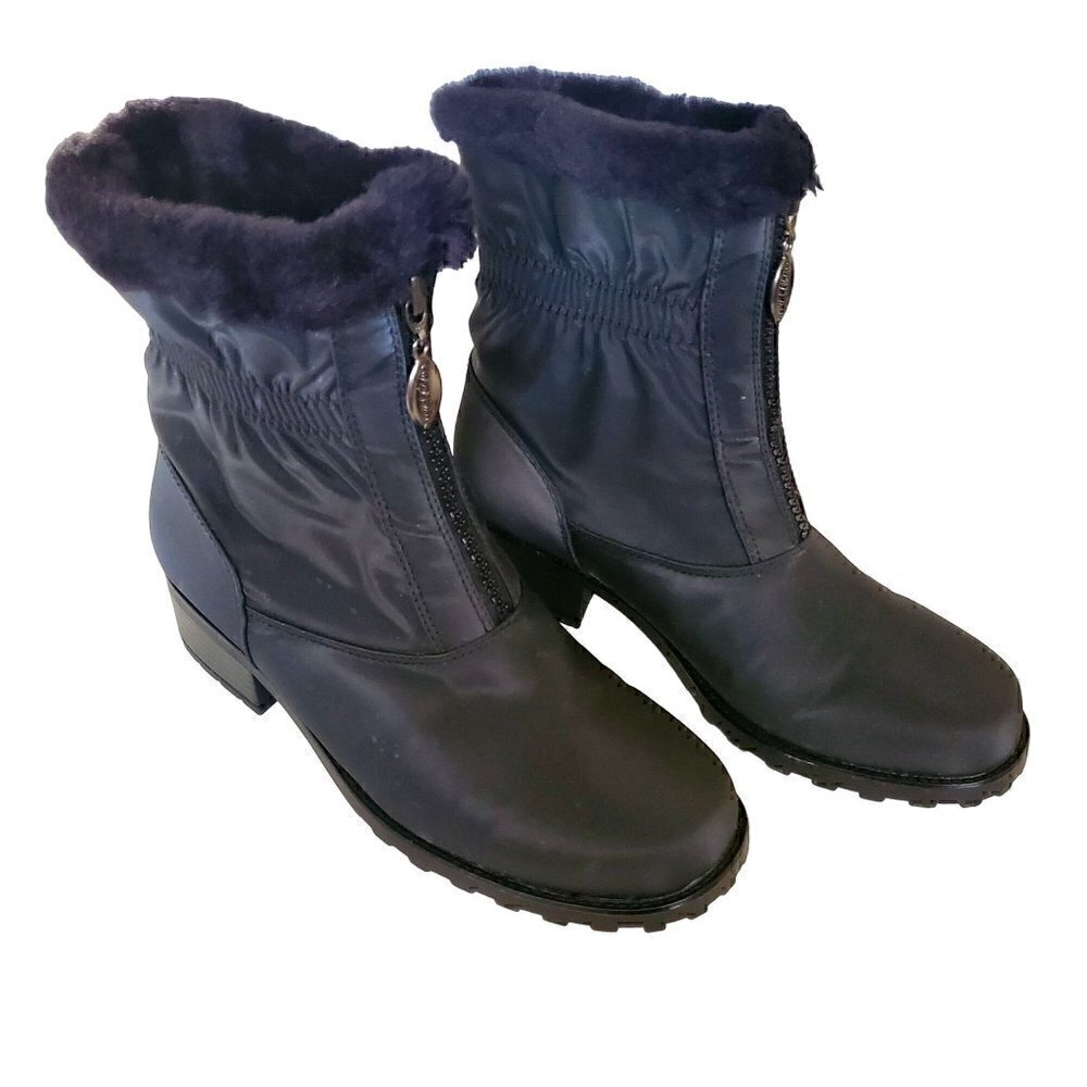 Easy Spirit Black Ankle Boots, Snow Boots, Black Furry Snow Boots NIB